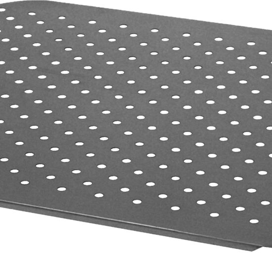 GRILLE DE FOND PERFOREE INOX 304 POUR FOND DE CUVE DE PLONGE, TROU EVACUATION A L'ANGLE