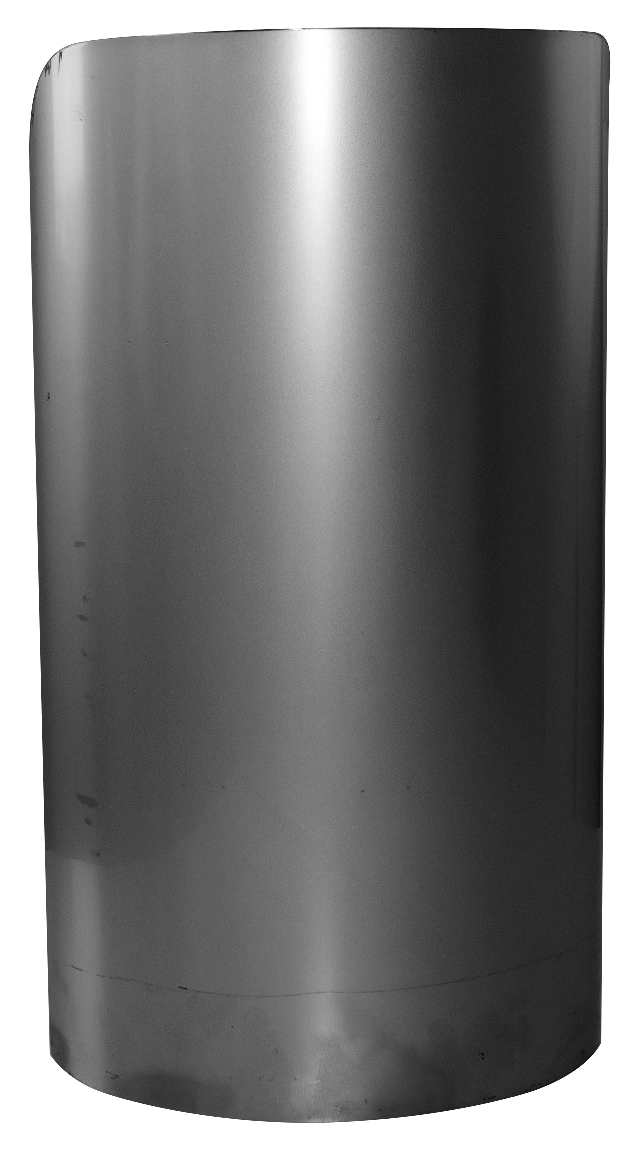 PROTECTION D'ANGLE INOX DEMI-LUNE H-350 TOLE 20/10 EME + PLATINE INTERIEURE 30/10 EME SANS TIREFONDS