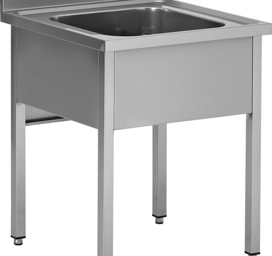 PLONGE LEGUMIERE DEMONTABLE NOX 304, 1 BAC 600X500X320 MM, PIEDS CARRES, SANS EGOUTTOIR