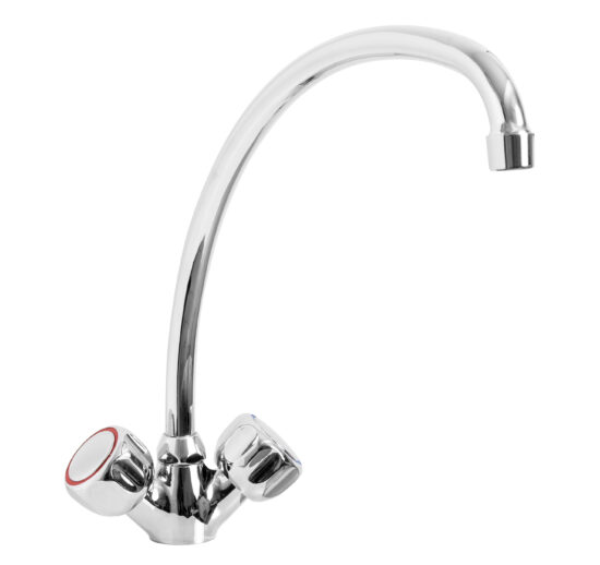 ROBINET MONOTROU, COL DE 300 MM LIVRE AVEC FLEXIBLES INOX
