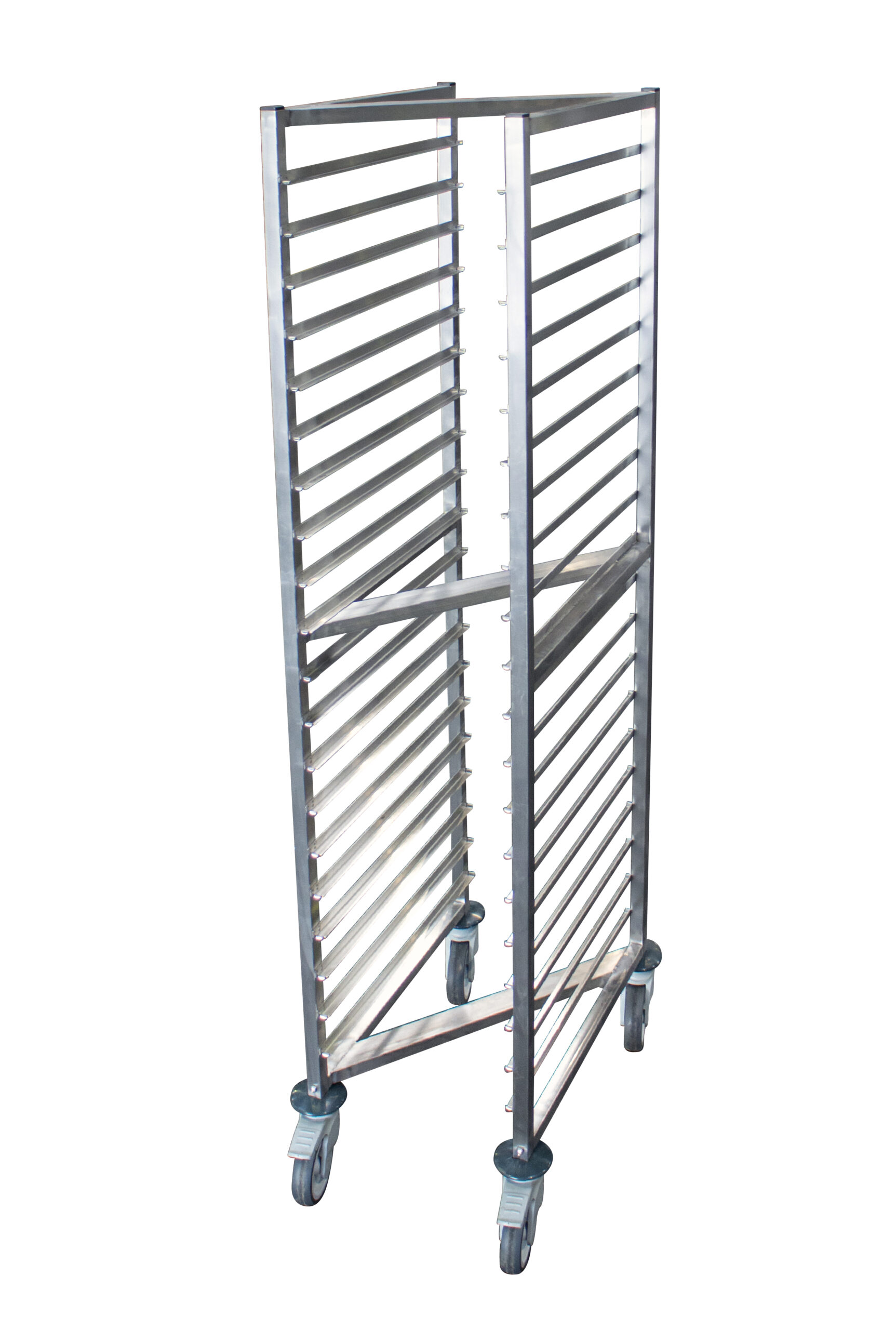 ECHELLE INOX SOUDEE ENCASTRABLE GN1/1, 20 NIVEAUX, ENTREE 325, CH.POLYAMIDE, AVEC FREINS
