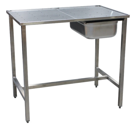 TABLE DE DESSOUVIDAGE INOX 304 SUR VERINS, 1 BAC GN1/1-100