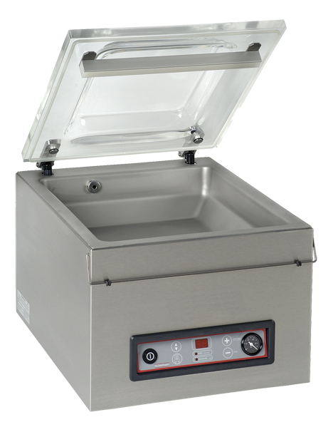 MACHINE SOUS VIDE, 1 BARRE DE SOUDURE DOUBLE L-330 MM POMPE 8 M3/H, CUVE 350X370X150 MM