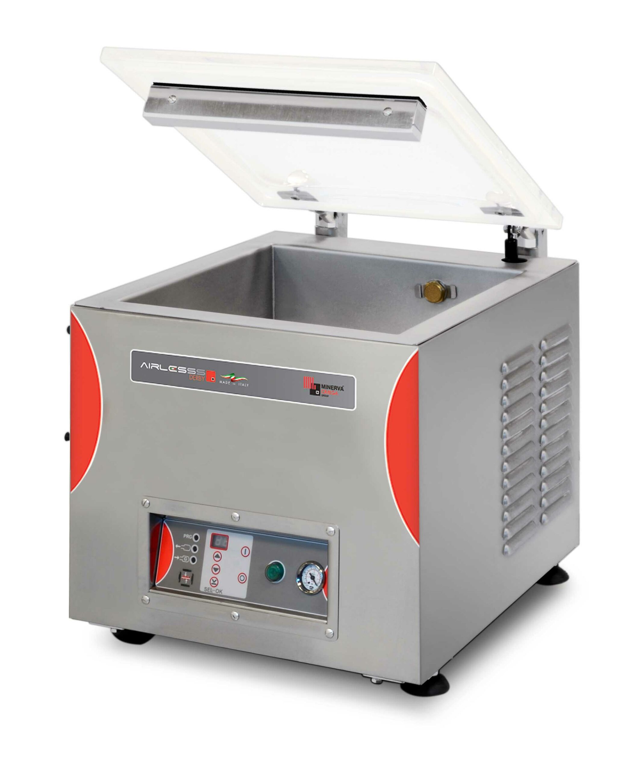 MACHINE SOUS VIDE, 1 BARRE DE SOUDURE DOUBLE L-350 MM POMPE 12 M3/H, CUVE 360X405X115+60 MM