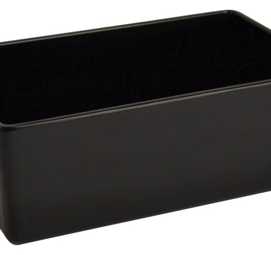 PLAT RECTANGULAIRE BORDS EVASES EN MELAMINE NOIR 3.2L