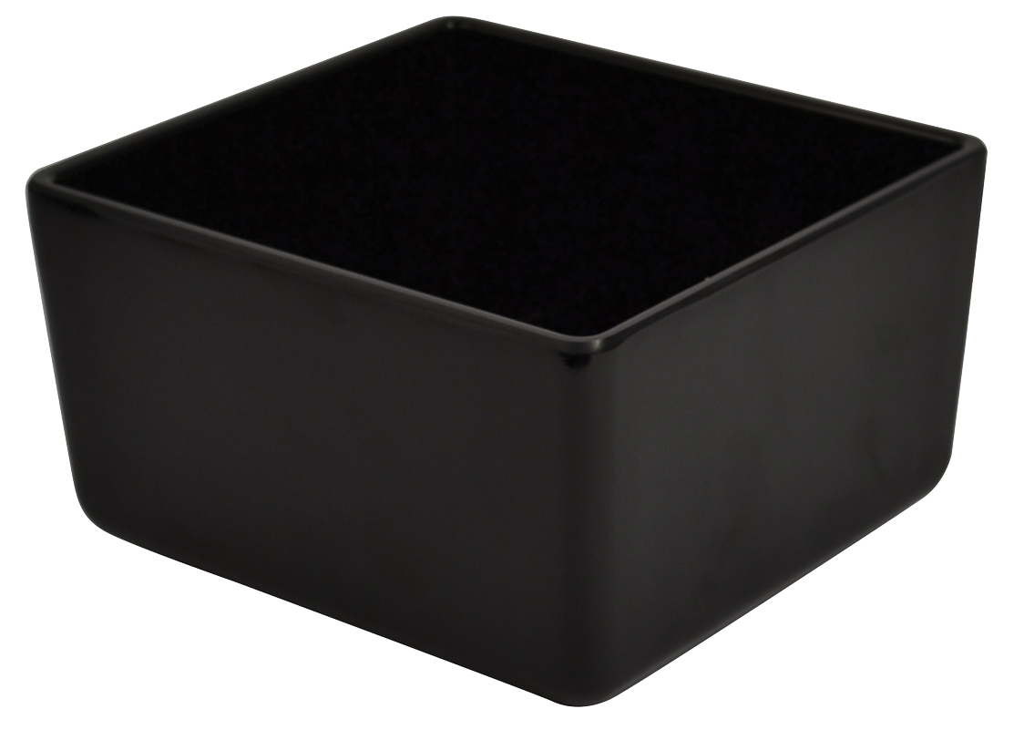 PLAT RECTANGULAIRE BORDS EVASES EN MELAMINE NOIR 2L