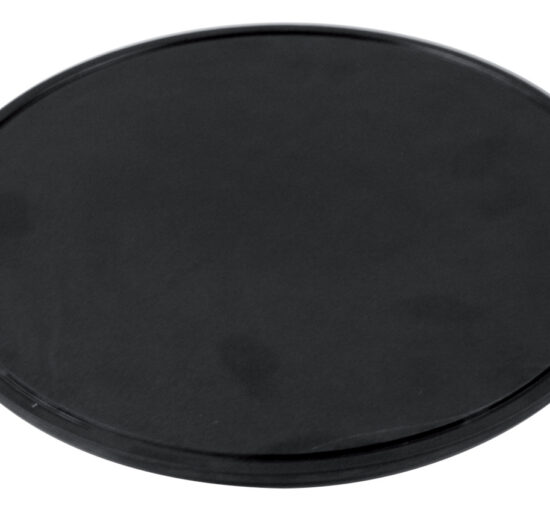PLATEAU ROND EN MELAMINE NOIR SUR PIEDS EN SILICONE