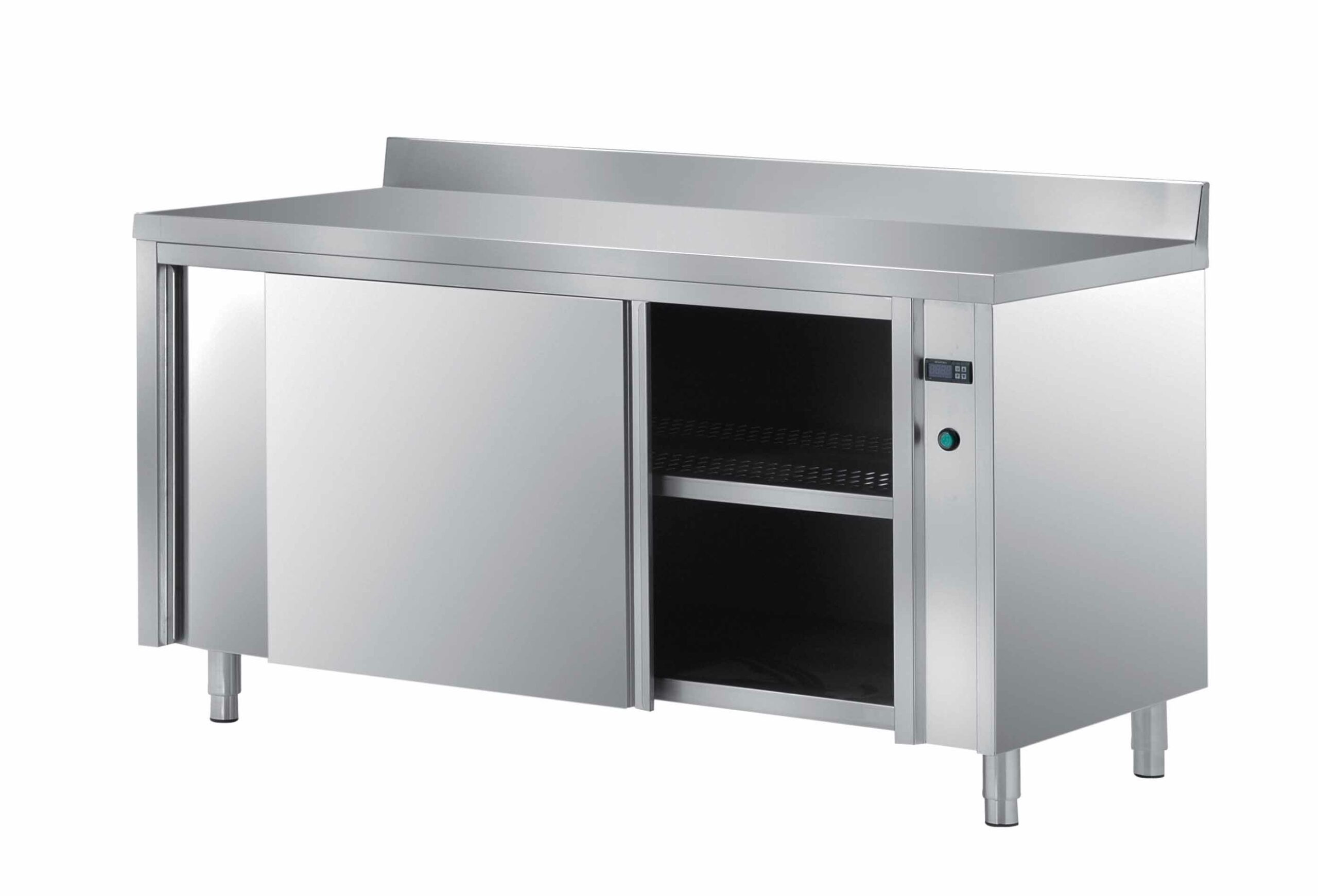 MEUBLE ETUVE INOX 304 ADOSSE, PORTES COULISSANTES DOUBLEES