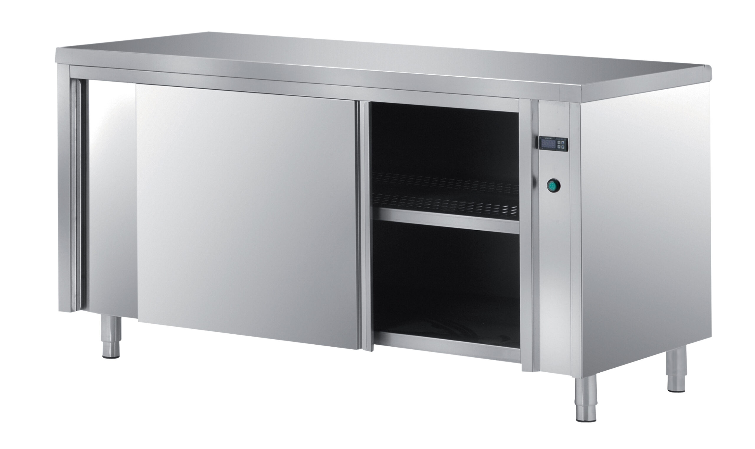 MEUBLE ETUVE INOX 304 CENTRAL, PORTES COULISSANTES DOUBLEES