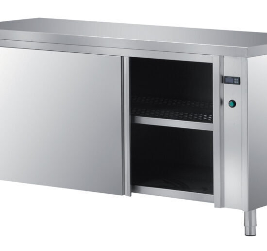 MEUBLE ETUVE INOX 304 CENTRAL TRAVERSANT PORTES COULISSANTES DOUBLEES