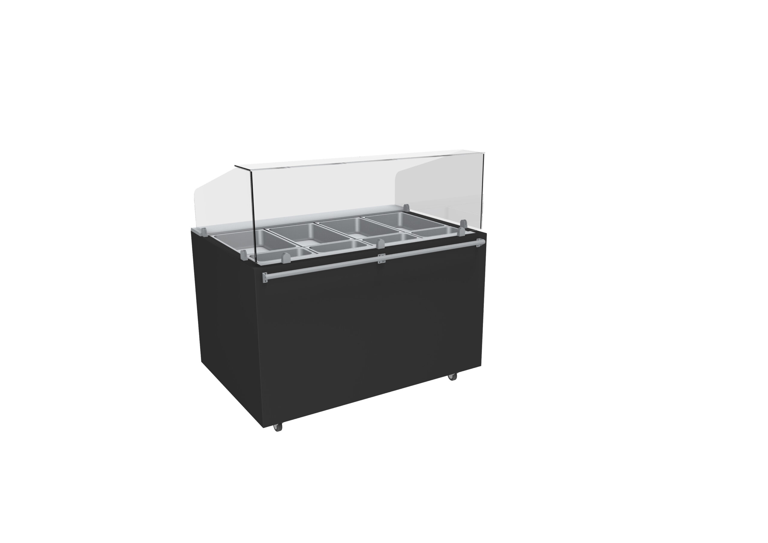 MEUBLE OUVERT BAIN-MARIE CHAUFFANT A EAU 90°C VITRE AVANT DROITE H.450 MM
