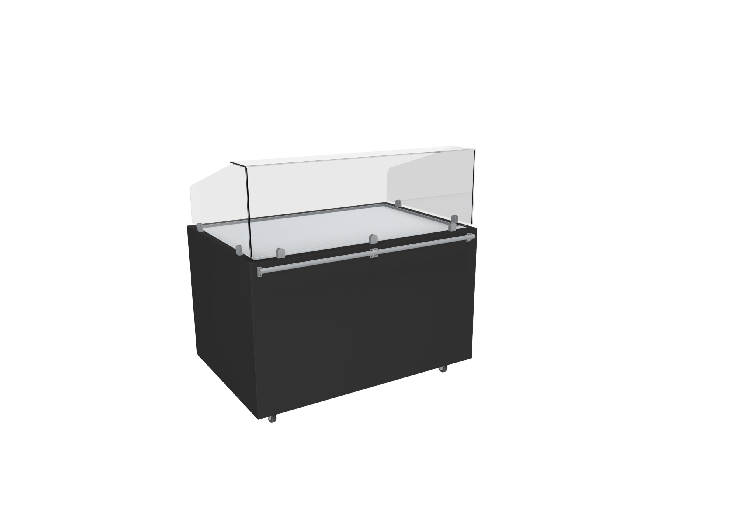 MEUBLE NEUTRE VENTE TRADITIONNELLE, VITRE AVANT DROITE, TABLETTE VITREE HORIZONTALE LARGEUR 150MM