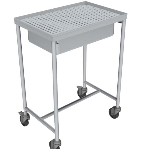 CHARIOT DE DEBROCHAGE INOX304 STRUCTURE TUBE 25X25 BAC INOX POINTE DE DIAMAND P.40MM