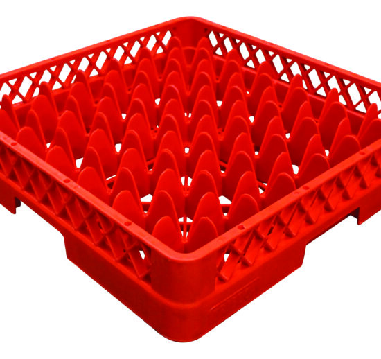 CASIER LAVE-VAISSELLE POUR 49 VERRES (62X62 MM) POLYPROPYLENE ROUGE