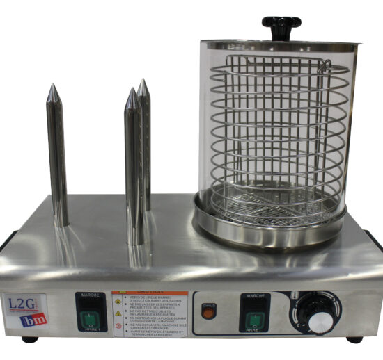 CHAUFFE-SAUCISSES ELECTRIQUE 3 PLOTS CHAUFFANTS BOCAL CYLINDRIQUE D.200 MM - H.250MM AVEC GRILLE